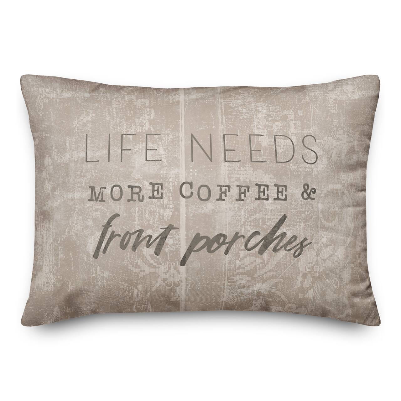 More Coffee & Front Porches Indoor/Outdoor Lumbar Pillow